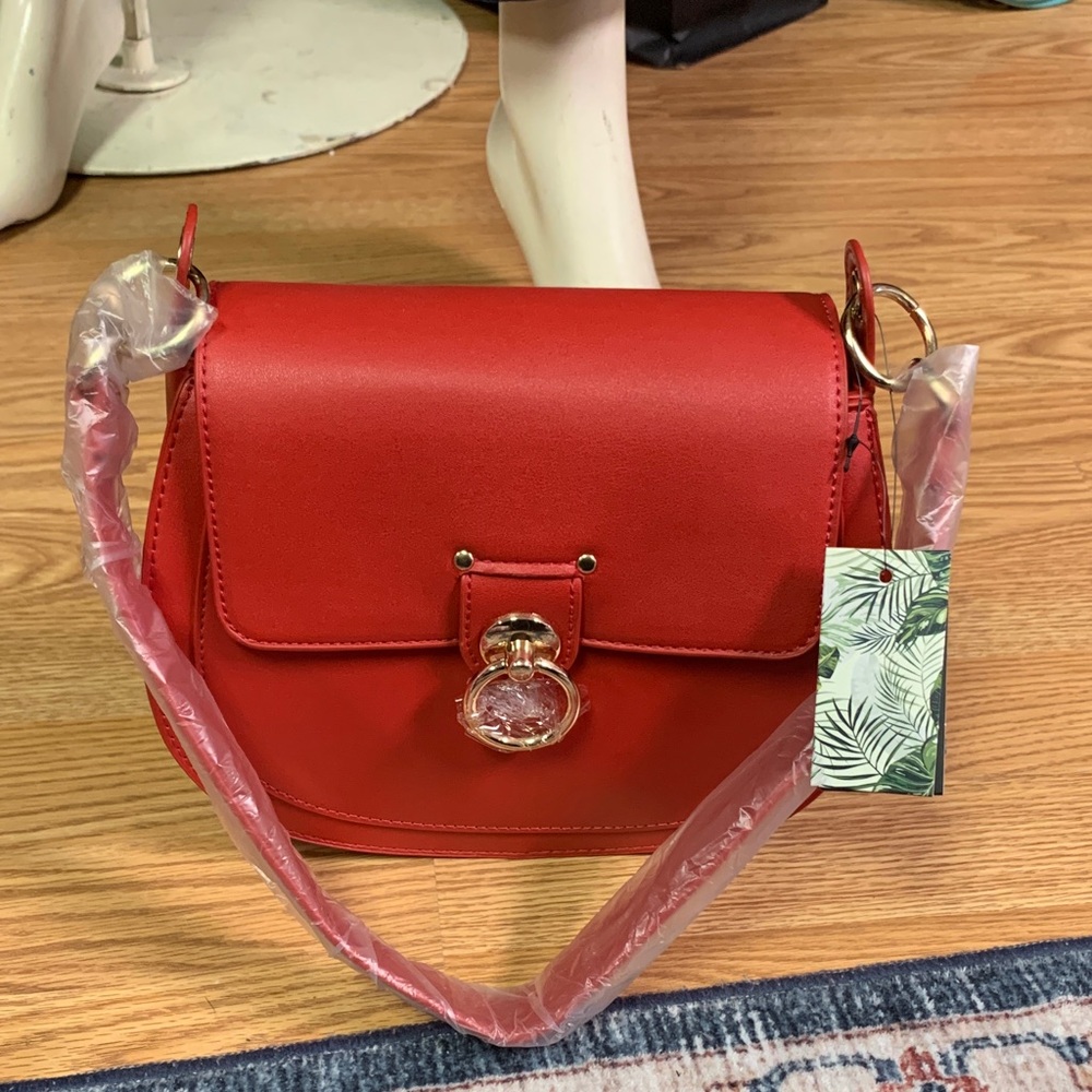 Badgley Mischka Elegant Red Women's Bag Crossbody saddle bag